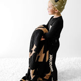 Black + Camel Bolt Cozy Blanket