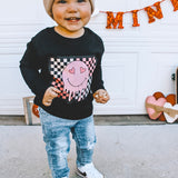 Checkered Heart Eyes | Black Long OR Short Sleeve