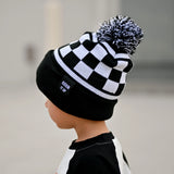 Black Check Beanie