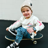 Beige Bolt Beanie