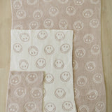 Smiley Taupe Plush Blanket