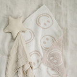Smiley Taupe Plush Blanket