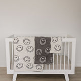 Charcoal Smiley Plush Blanket