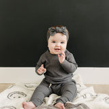 Charcoal Smiley Plush Blanket
