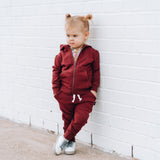 JOGGERS- Oxblood Bamboo French Terry
