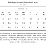 Raw Edge Harem Short - Dark Moss