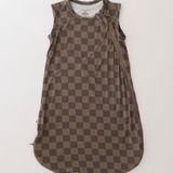 Bamboo Sleep Sack | Faded Brown Checkerboard