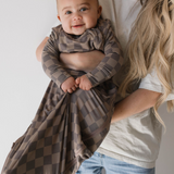 Bamboo Sleep Sack | Faded Brown Checkerboard