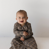 Bamboo Sleep Sack | Faded Brown Checkerboard