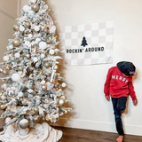 Rockin' Around Banner - Kids Christmas Holiday Wall Decor