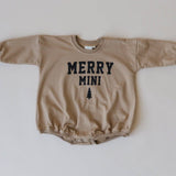 Merry Mini Oversized Sweatshirt Romper - Camel