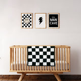 Checkered Plush Blanket | Black
