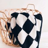 Checkered Plush Blanket | Black