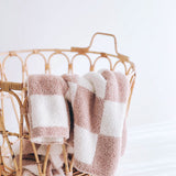 Checkered Plush Blanket | Latte