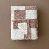 Checkered Plush Blanket | Latte