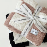 Checkered Plush Blanket | Latte