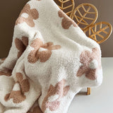 Daisy Fuzzy Blanket | Latte