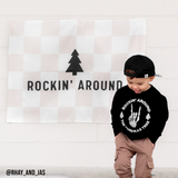 Rockin' Around Banner - Kids Christmas Holiday Wall Decor