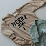 Merry Mini Oversized Sweatshirt Romper - Camel