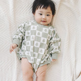 Checkered Christmas Tree Bamboo Bubble Romper