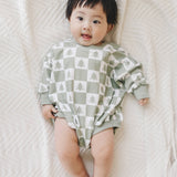 Checkered Christmas Tree Bamboo Bubble Romper