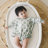 Checkered Christmas Tree Bamboo Bubble Romper