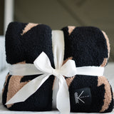 Black + Camel Bolt Cozy Blanket