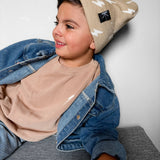 Beige Bolt Beanie