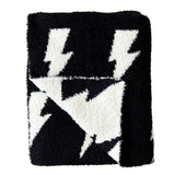 Lightning Bolt Fuzzy Blanket | Black