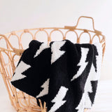 Lightning Bolt Fuzzy Blanket | Black