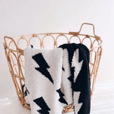 Lightning Bolt Fuzzy Blanket | Black
