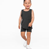 Ribbed Biker Short - Charcoal