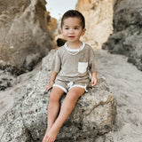 Terry Cloth Track Short - Khaki Green