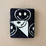 Smiley Fuzzy Blanket | Black