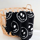Smiley Fuzzy Blanket | Black