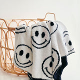 Smiley Fuzzy Blanket | Black