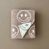 Smiley Fuzzy Blanket | Latte