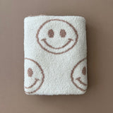 Smiley Fuzzy Blanket | Latte