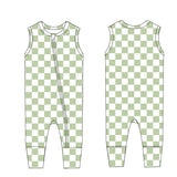 Green Checker - Sleeveless Zippy