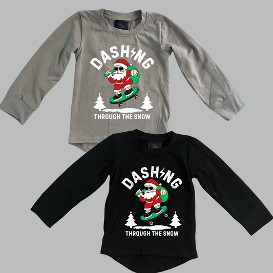 Dashing Through The Snow | Black or Grey Long Sleeve