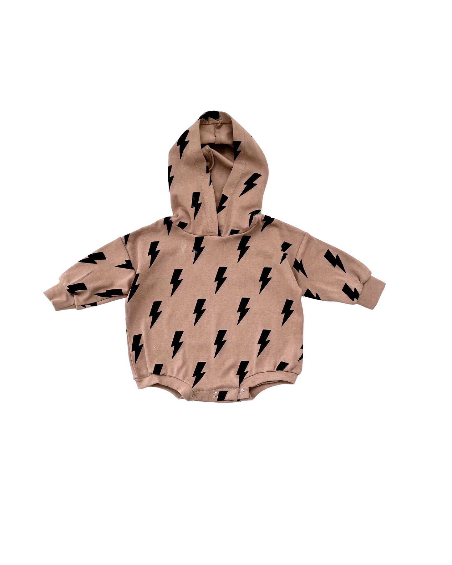 Hooded Bubble Romper  | Mocha Bolts