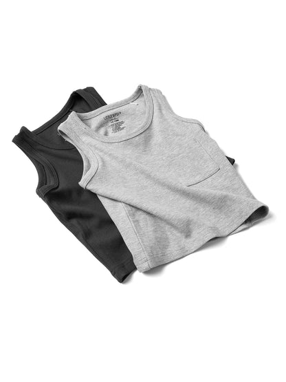 Ribbed Tank - Light Heather Grey