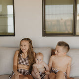 Child Boardshort | Chocolate Gingham