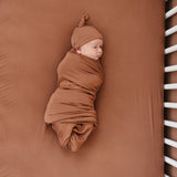 Rust Bamboo Stretch Crib Sheet