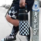 Checker Flame 16 Oz Water Bottle