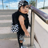 Checker Flames Mid-Size Backpack
