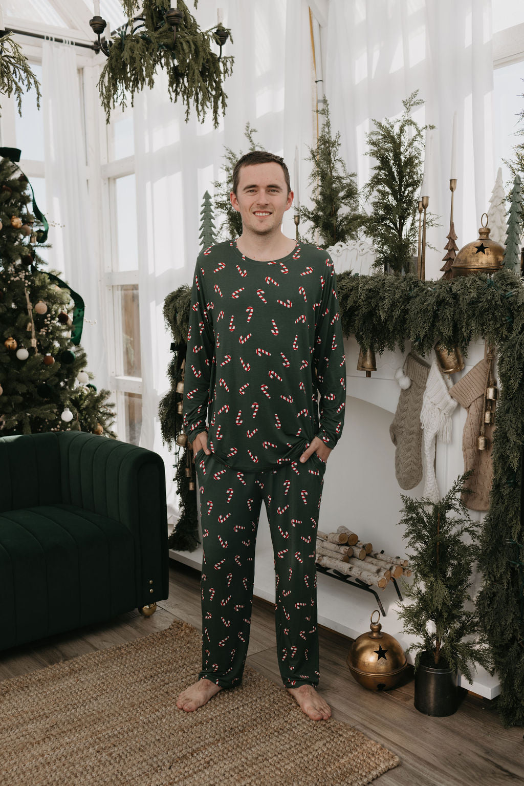 Men's Bamboo Pajamas | Candy Cane Lane