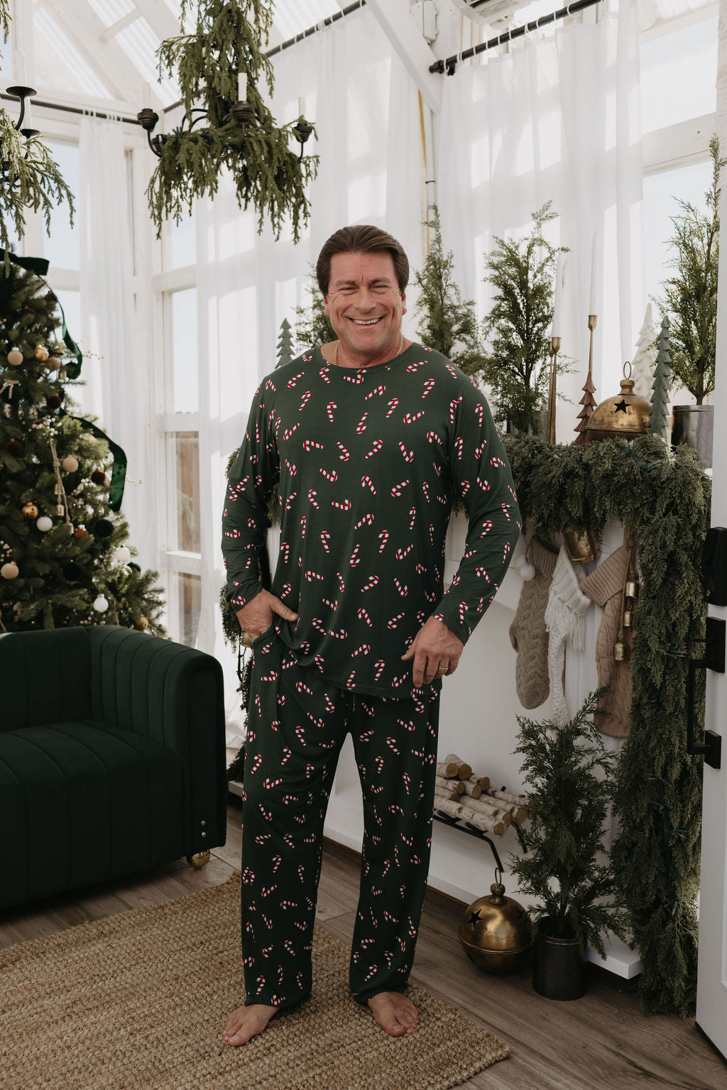 Men's Bamboo Pajamas | Candy Cane Lane