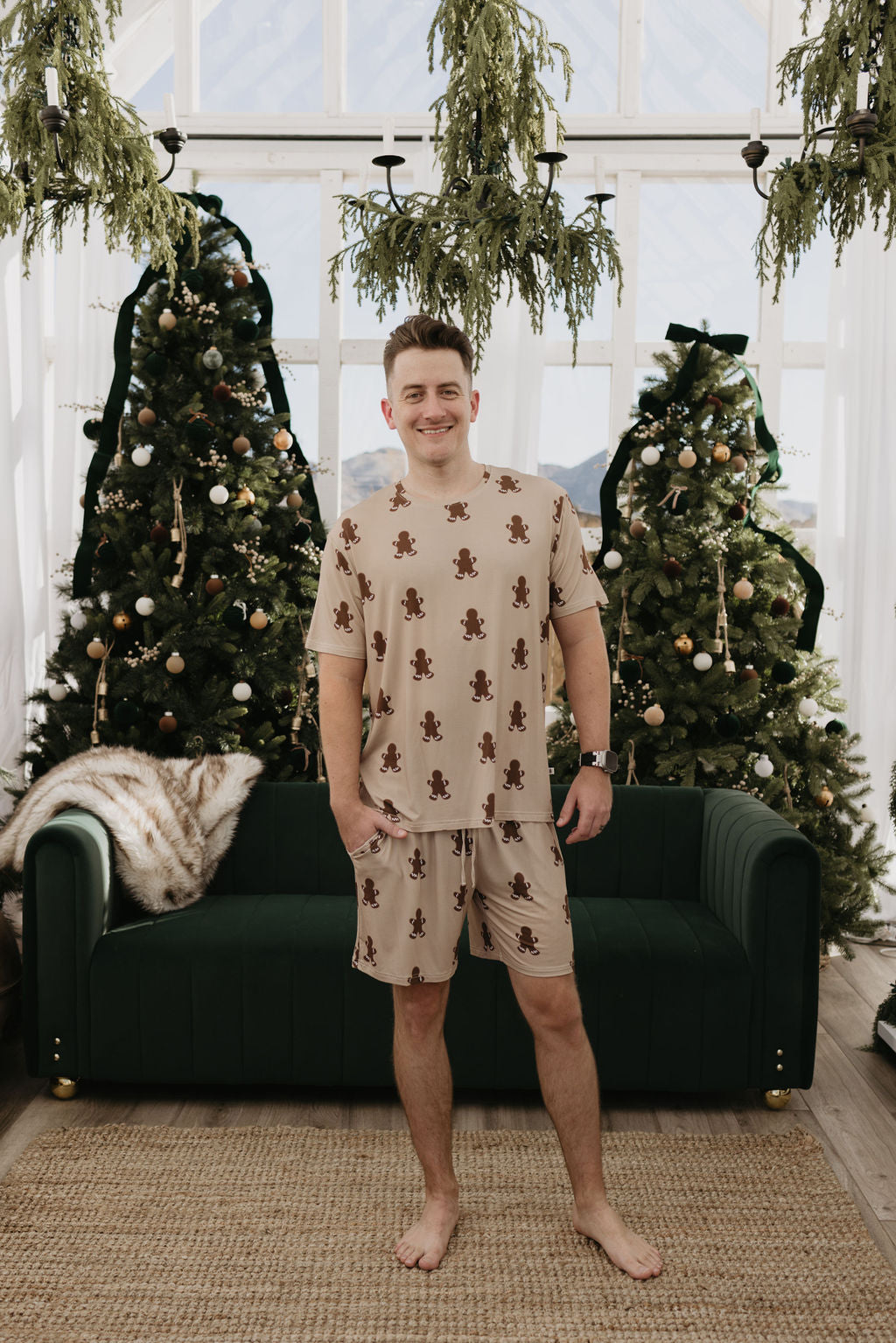 Men's Bamboo Short Pajamas | Gingerbread