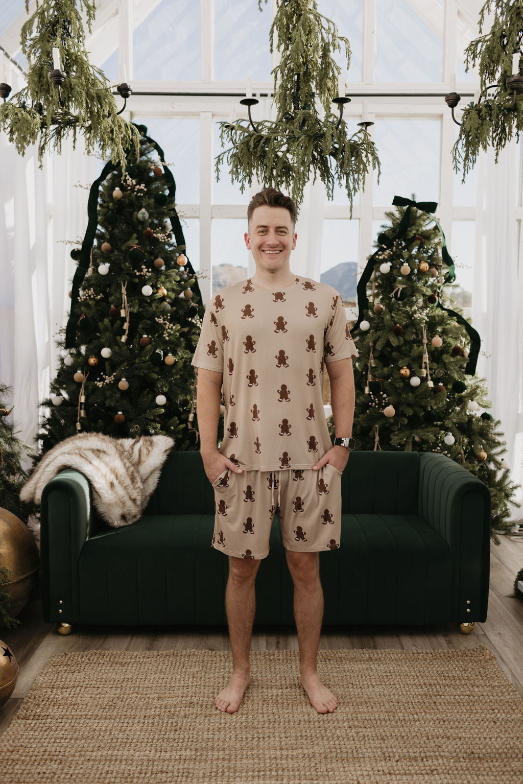 Men's Bamboo Short Pajamas | Gingerbread